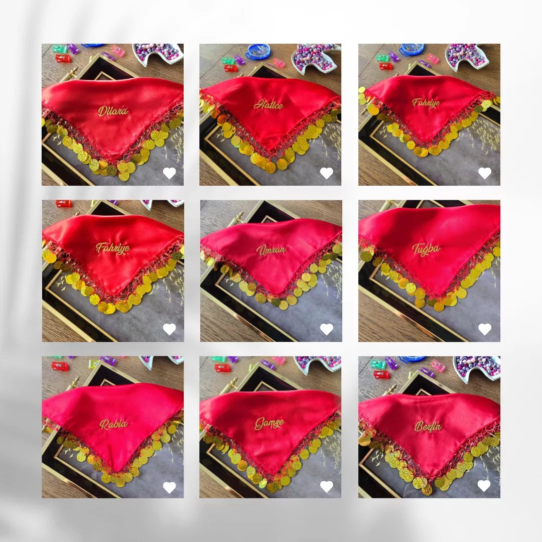 Kirmizi Nedime Halay Mendili