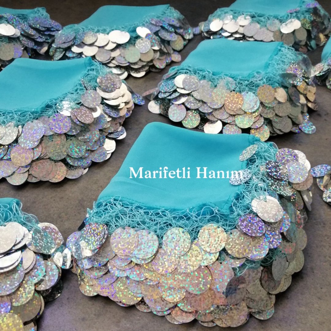 Cam Göbeği Mavi Halay Mendili