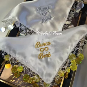 sonsuzluk ve isim nakışlı halay mendili