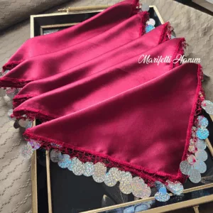 bordo halay mendil, bordo kına mendili,