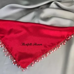 incili kırmızı halay mendili